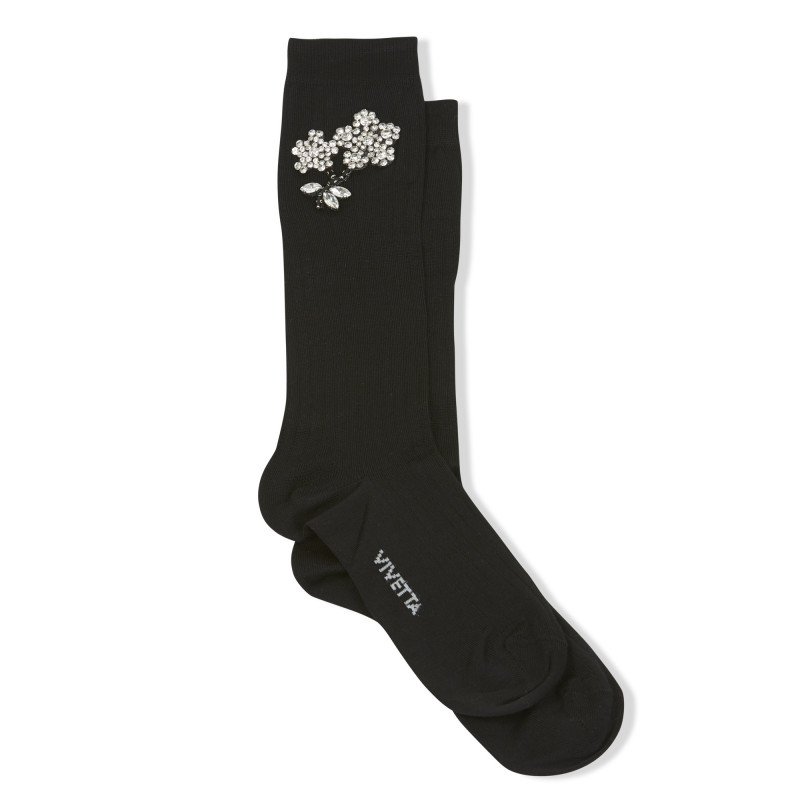 CALZINI A COSTE CON FIORE GIOIELLO