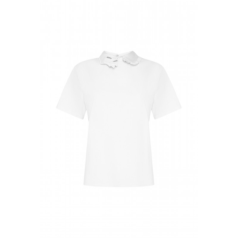 SHIRT WITH ASYMMETRICAL HAND COLLAR