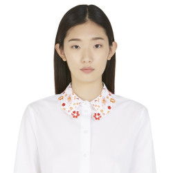 EMBROIDERED POPLIN COLLAR