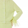 CARDIGAN MOHAIR CON PIUME