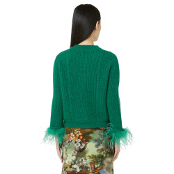 CARDIGAN MOHAIR CON PIUME