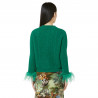 CARDIGAN MOHAIR CON PIUME