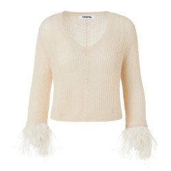 MAGLIA MOHAIR CON PIUME