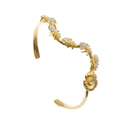 Bracciale rigido con fiore...