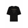 T-SHIRT LOGO E CUORE GLITTER